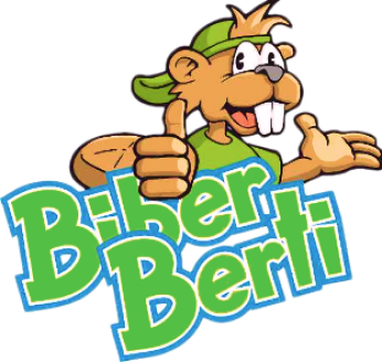 Biber Berti – Logo mit Biber-Maskottchen
